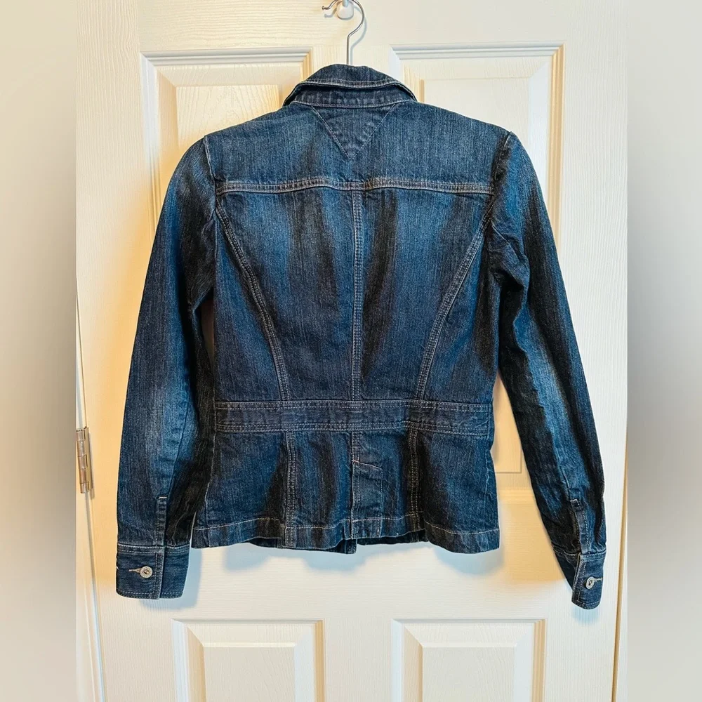 Tommy Hilfiger Fitted Jean Jacket Size S Navy Blue - Picture 2 of 7